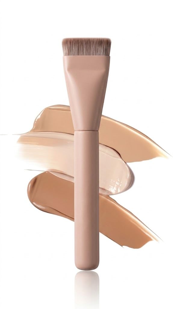 1pc Round Head Foundation Makeup Brush & Blush Brush & Powder, Soft And Multifunctional Fiber For Daily Makeup-black