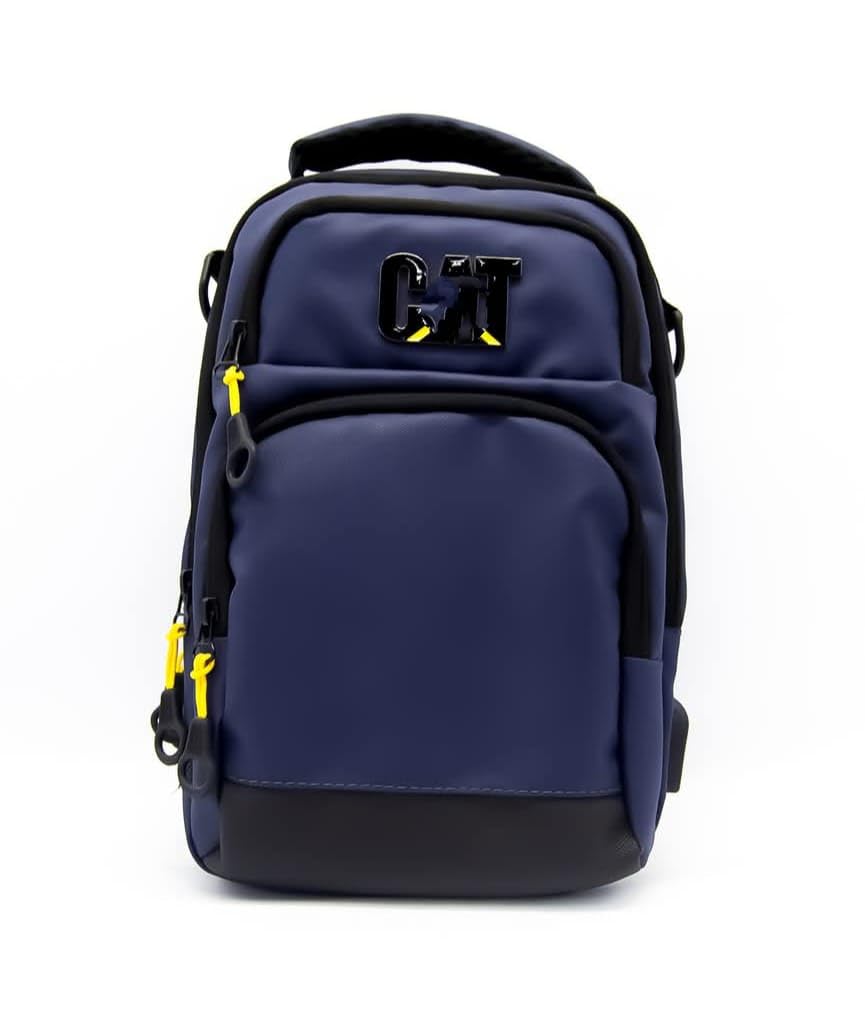 Practical Shoulder Bag for Men and Women, Travel Hiking and Business Backpack-Fashion Multiple Zipper Pockets on the Front-You Can Divide Your Different Necessities According to Your Needs-Blue