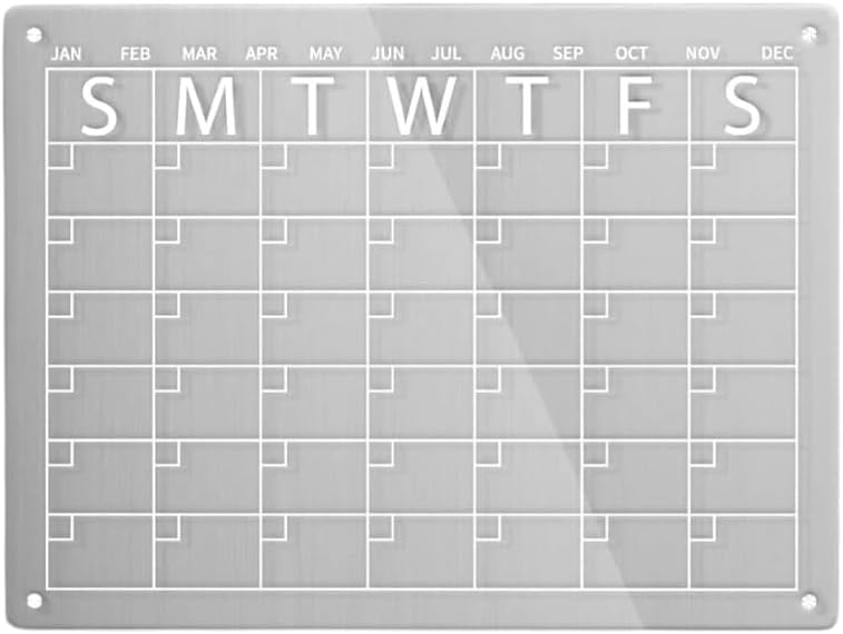 BEST MEDIA Acrylic Magnetic Dry Erase Board and Calendar Set, Clear Fridge Organizer with Markers and Pen Holder, 40 x 30 cm, For Planning Notes and Schedules, Set of 2