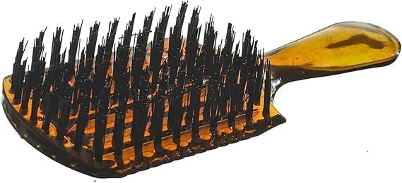 Focus on Smoothing and Shine (Premium & Effectiveness) The Ultimate Detangling & Shine Brush for Curly & Wavy Hair – Professional Mixed Bristle Paddle Brush for Instant Smoothness and Frizz Control