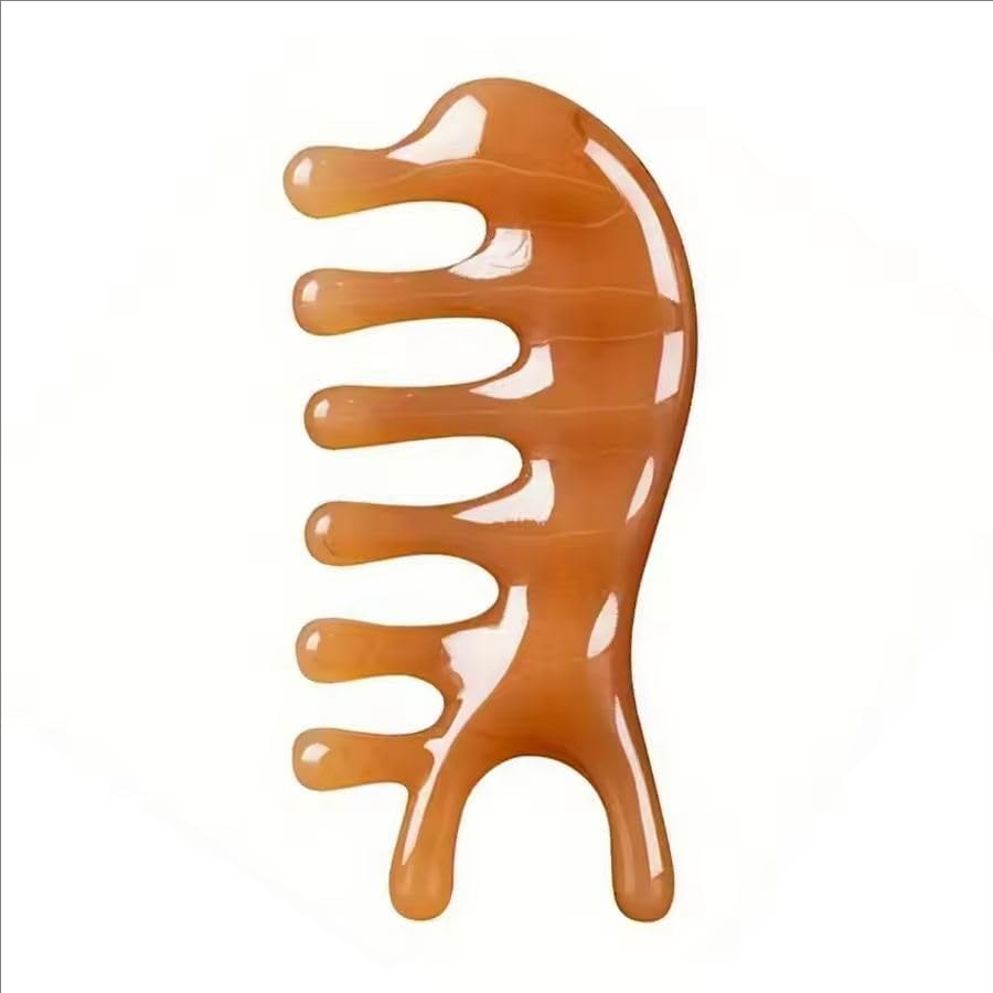 GQ Dolphin-Shaped Gua Sha Massage Comb: Smooth Resin Design for Neck, Scalp & Full Body Relaxation, 11cm Compact Home Tool