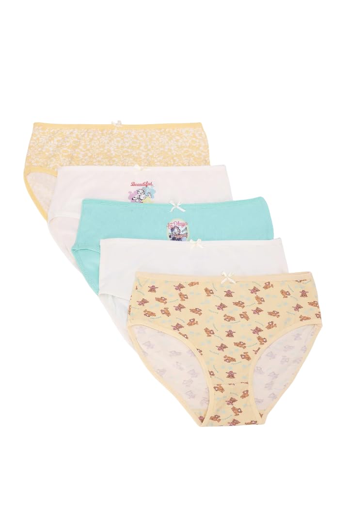 CARINA Girls Pack of 5 Girly Brief Panties Briefs (pack of 5)