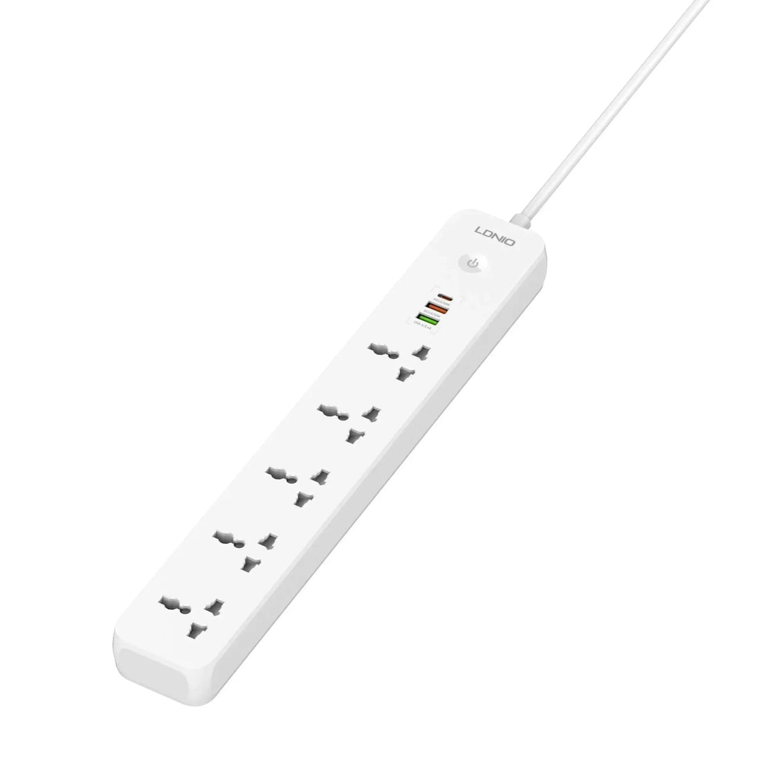 مشترك كهرباء ذكي بقدرة 2500 بخمس مقابس و منفذي USB ومنفذ تايب سي - شحن سريع 38W - سلك متين 2 متر وحماية متكاملة للمنزل والمكتب - موديل SC5319
