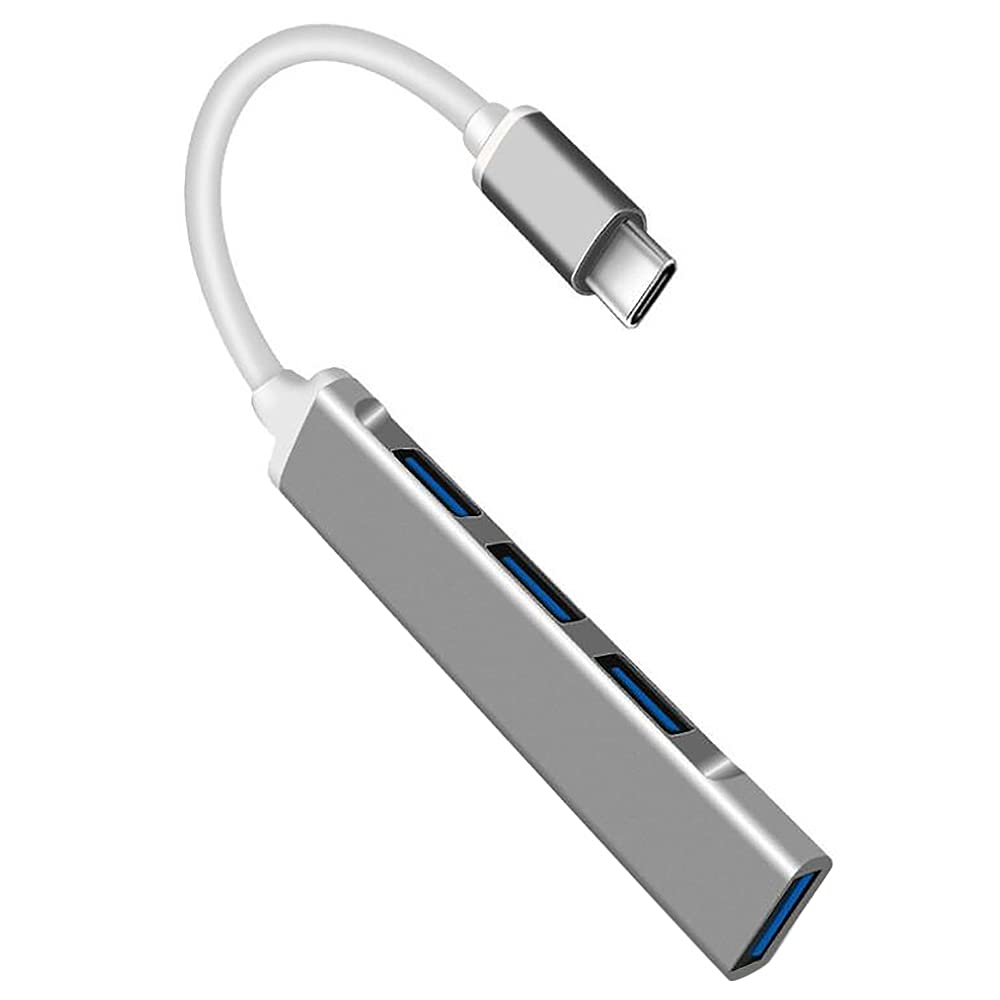 USB C Hub 4-in-1 C-Type Aluminum Hub with USB3.0X1+USB2.0X3 for Air/ 2017/2018 XPS Gray