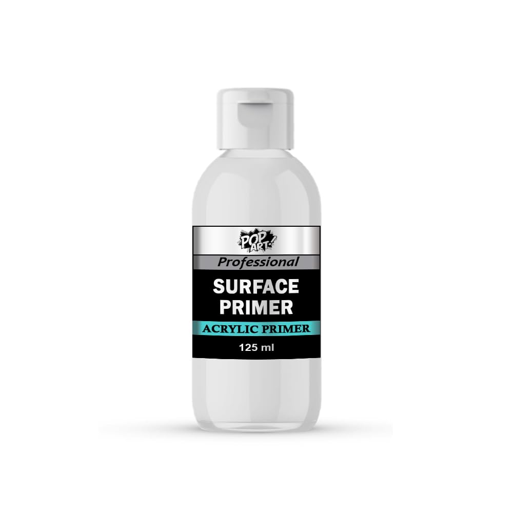POP ART Acrylic Surface Primer Gesso 125 ml – Fast-Drying White Primer for Miniatures, 3D Prints & DIY Projects – Smooth Matte Finish, Excellent Adhesion & Paint Grip (White)