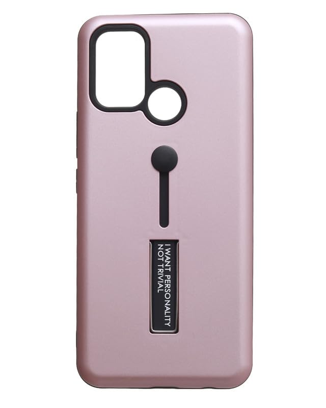 Plastic Back Cover With Holder For Realme 7i, Pink CS-192-37i