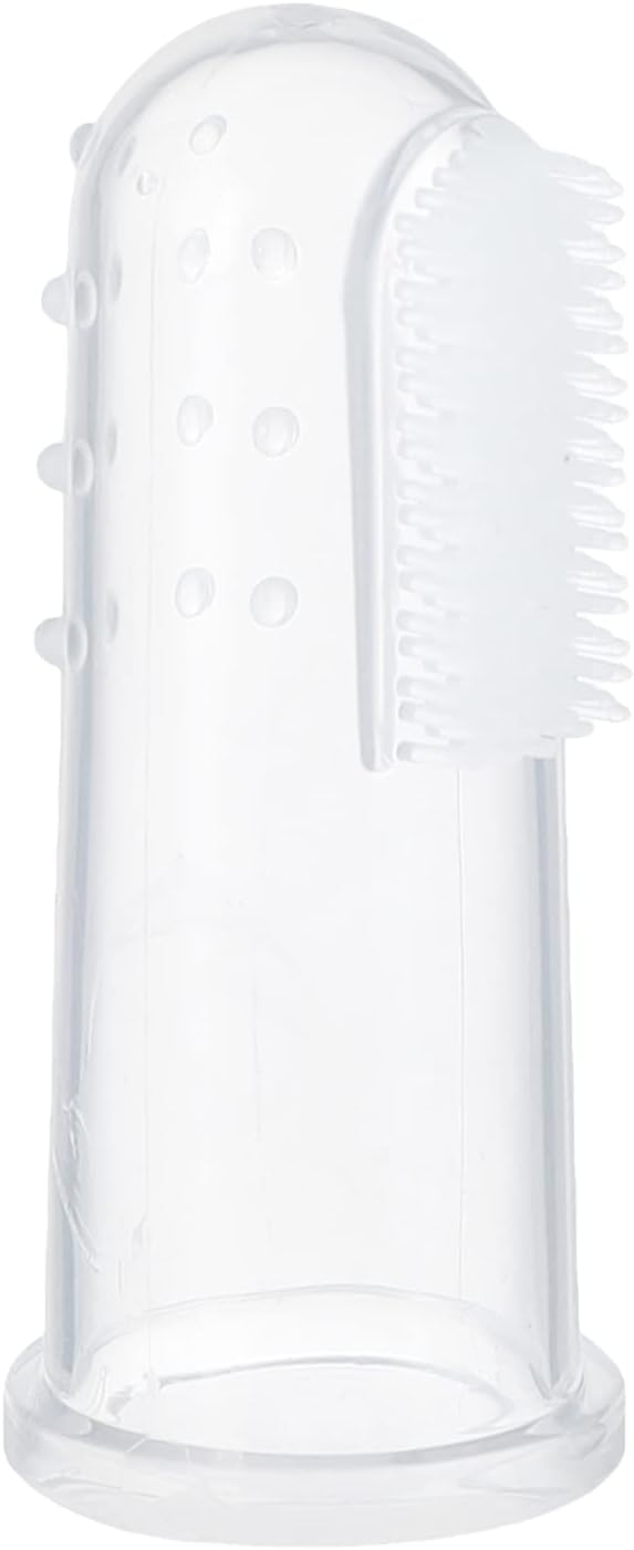 Baby Oral and Gum Cleaning Brush Flexible Silicone Baby Oral Care Baby Oral Cleaning Brush BPA Free Safe and Healthy Soft Bristles Massage Gums and Baby Teeth (Clear)