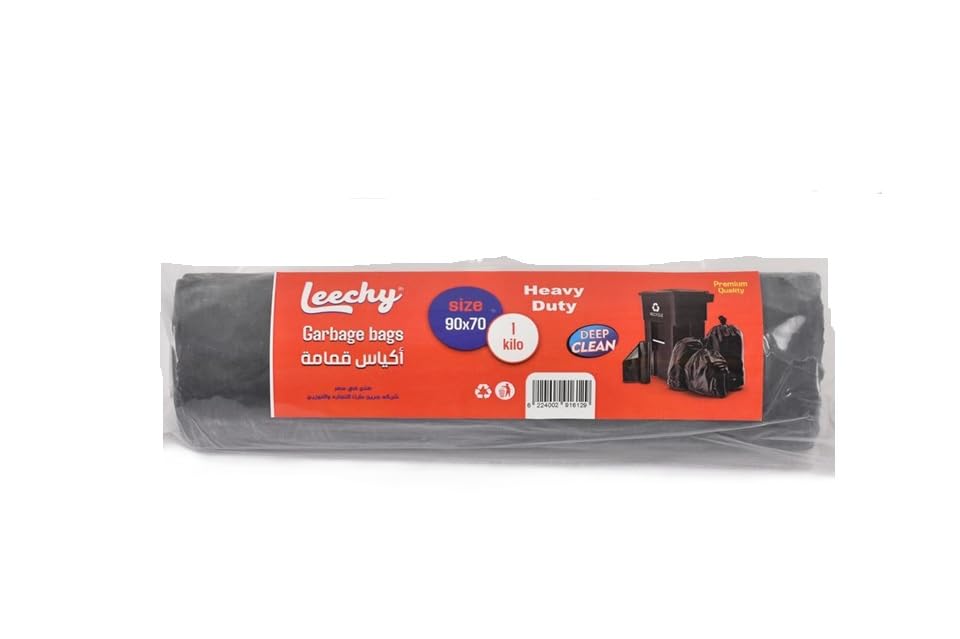 Leechy Heavy Duty Garbage Bags 1 kg, 70 cm x 90 cm Size, Black