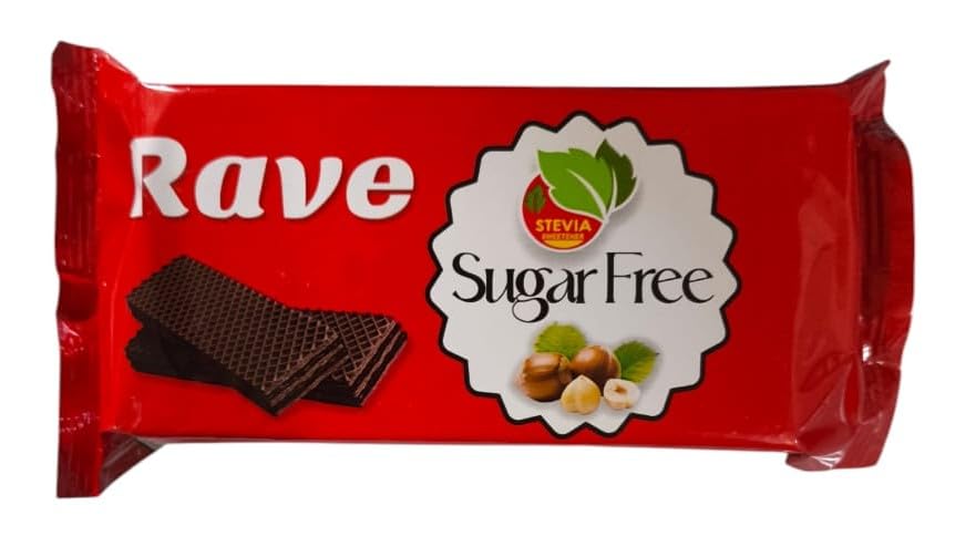 Rave Cocoa Wafer Biscuit Filled With Hazelnut Cream Sugar Free 1 Piece 4 Biscuits