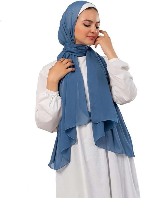 Luxury Chiffon Scarf for Women 175 * 75cm - Classic Elegance with Perfect Coverage and Soft Feel Light