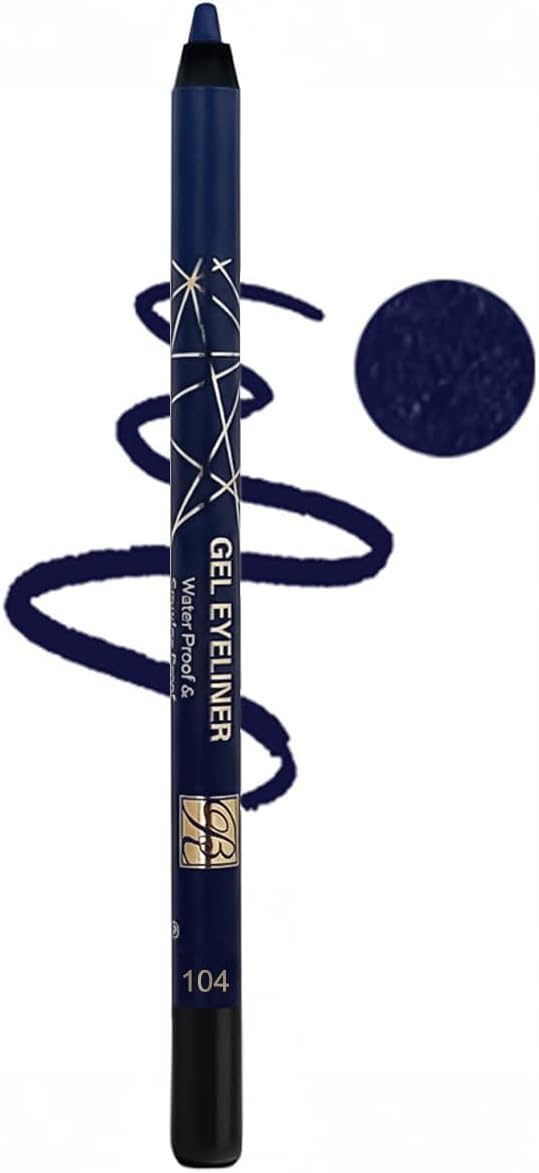 Rose berry Eyeliner Waterproof Gel Pencil, Navy Blue, Long-Lasting Formula, 104