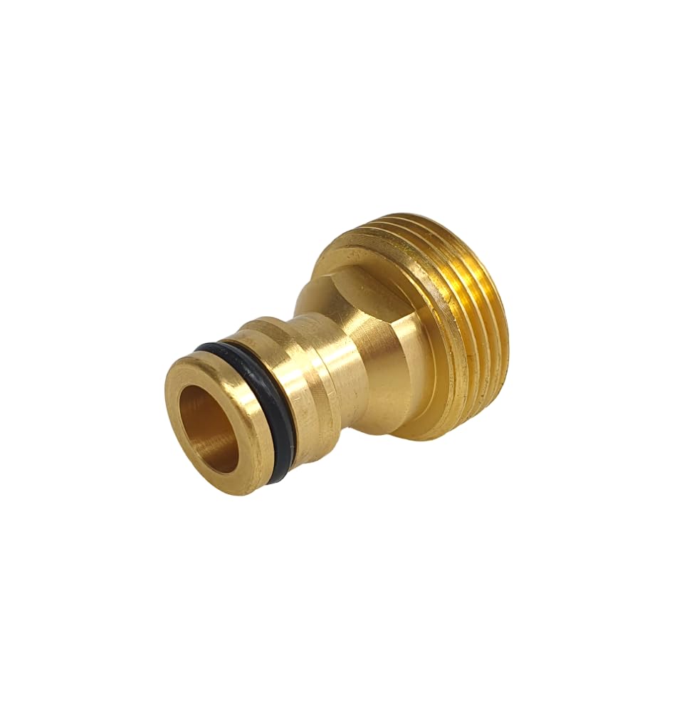 Tap Adapter with Male Thread - Tap Connector Brass Plug-In Coupling for Garden Hose (Compatible with Gardena Plug System) - Water Connection Frost-Proof (3/4 Inch Male Thread)