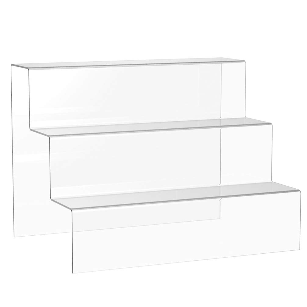 BEST MEDIA Acrylic Riser Display Shelf, 30 cm Clear Step-Up Stand for Showcasing Products, Perfume, Collectibles or Decor, Durable Transparent Acrylic Shelf for Tabletop or Counter Use, Clear