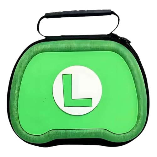 Energy Case Controller Storage Case Compatible with Luigi Green | Durable Shockproof Handbag Compatible with PS5 / PS4 / Xbox One Size