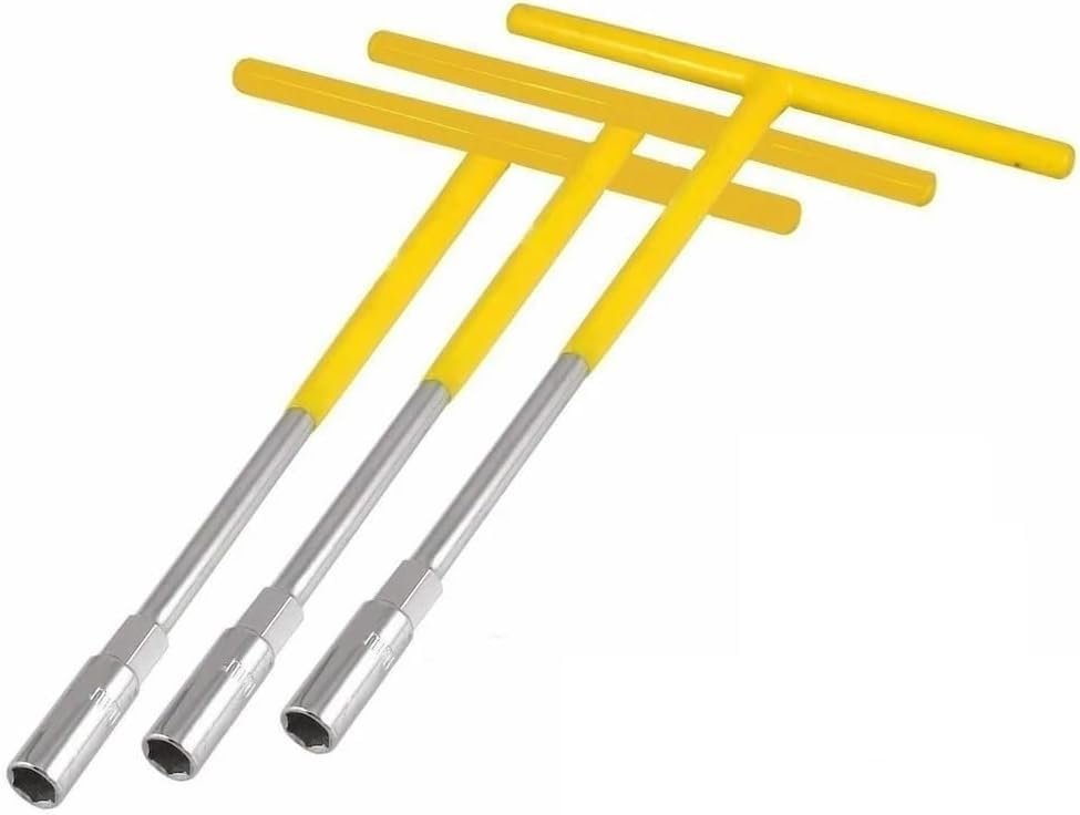3 Pcs T-Handle Insulated Socket Nut Wrench Set 8-10-13mm Deep Draw
