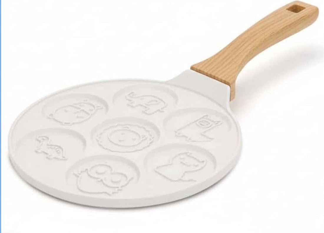 Downtown Cartoon Pancake Mold Frying Pan Nonstick Breakfast Pan with 7 Shapes for Pancakes Eggs Omelets Kids Breakfast Maker