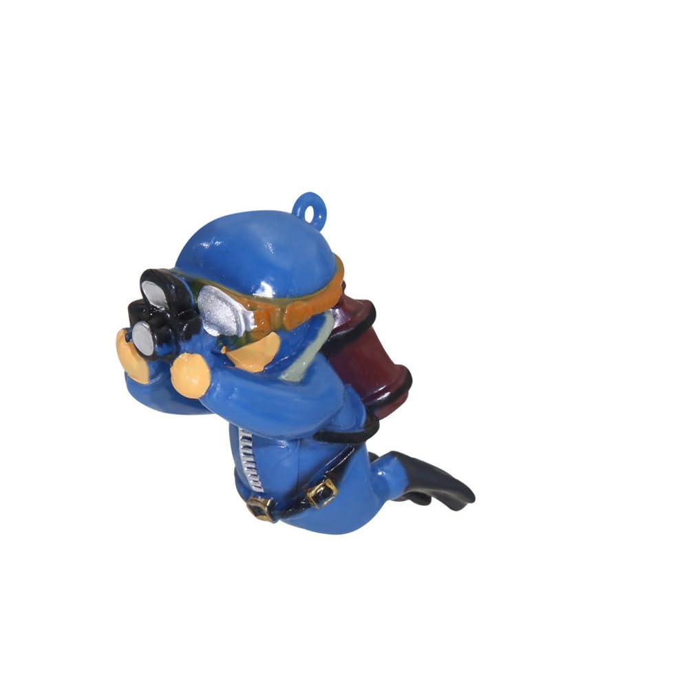 fashion mania Floating aquarium Decoration Cute little diver Aquarium Decoration Aquarium accessories Fish Tank Game companion suitable for all kinds of fish tank swimming pools (blue)