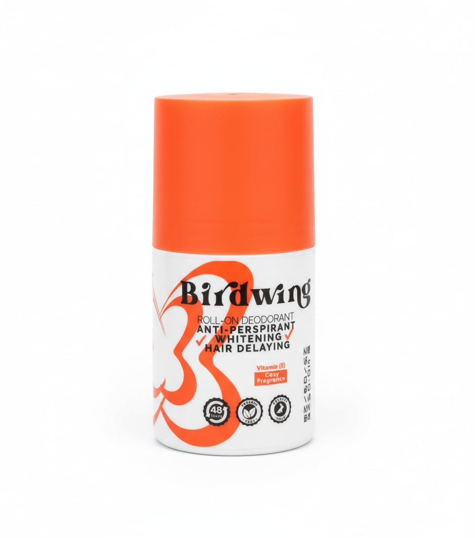 Birdwing Roll - On Deodorant -Whitening, Hair Delaying, 48H Protection, Vitamin E Formula -Cozy Fragrance