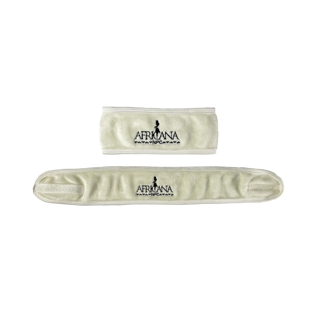 Africana Microfiber Headband, 20 cm x 8 cm, Cream White