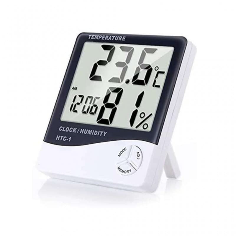ROBEVE Digital Thermometer, Humidity Meter & Clock: Battery-Powered Nursery Monitor