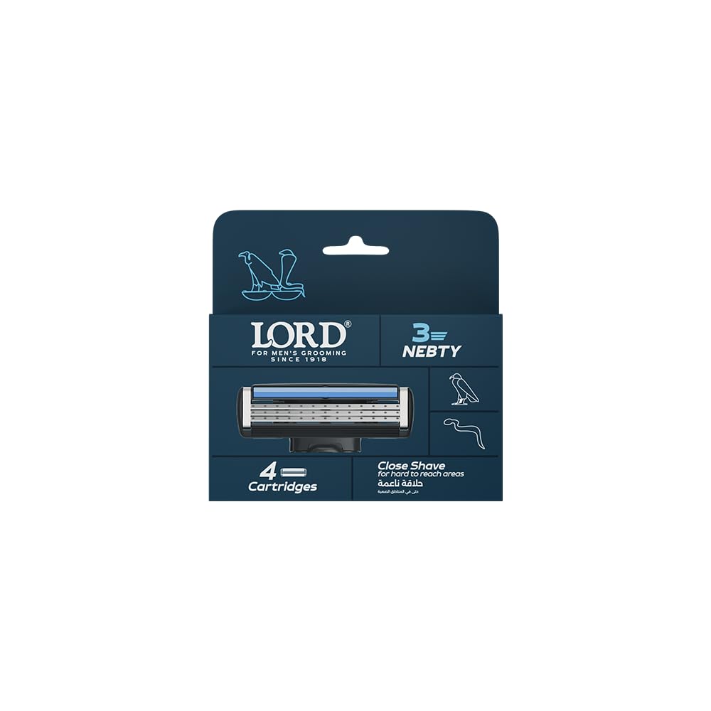 Lord Nebti 3 Blade Razor Refills with 4 Cartridges