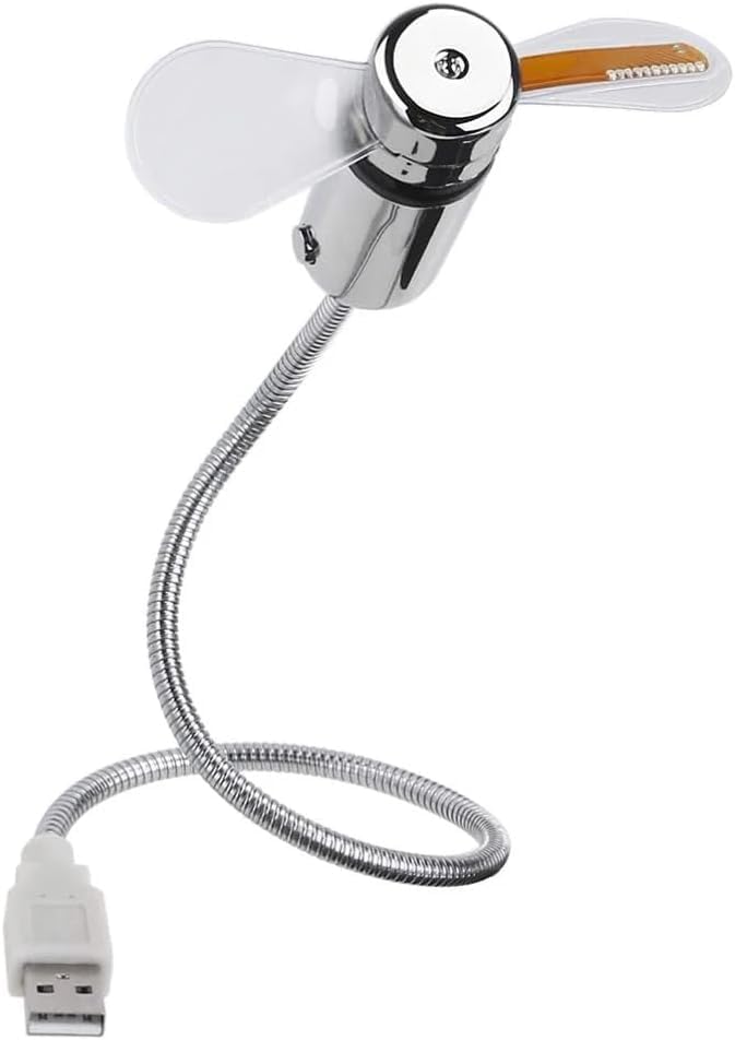 Mini and Efficient USB Fan with Flexible Design, LED Light Display Programmed Messages – Ideal for Cooling Devices with Innovative Touch of Lighting – Works with Laptop, PC, Mac