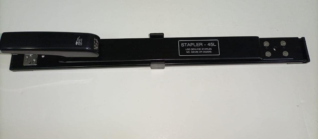 Jaguar HD-45L 24/6-26/6 Stapler, with Long Lever Ruler - Made in India - Black