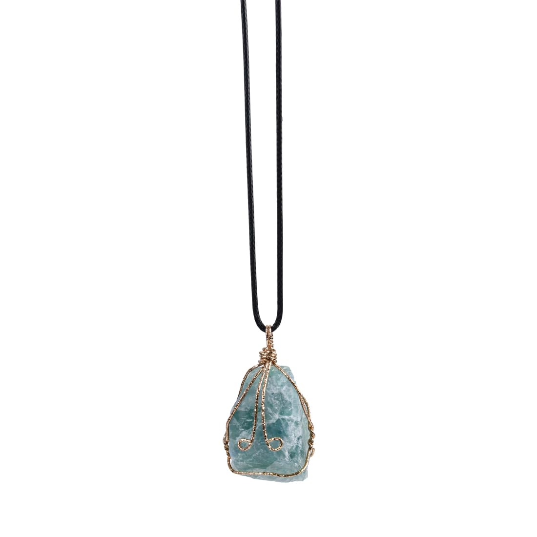 YGLINE Natural Raw Stone Healing Crystal Necklace Wire Wrapped Pendant for Womens Ladies