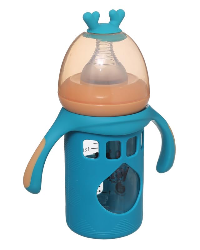 Baby Bottle With Handle 180 Ml Pyrex With Silicone Case, Genzari DR-A-610