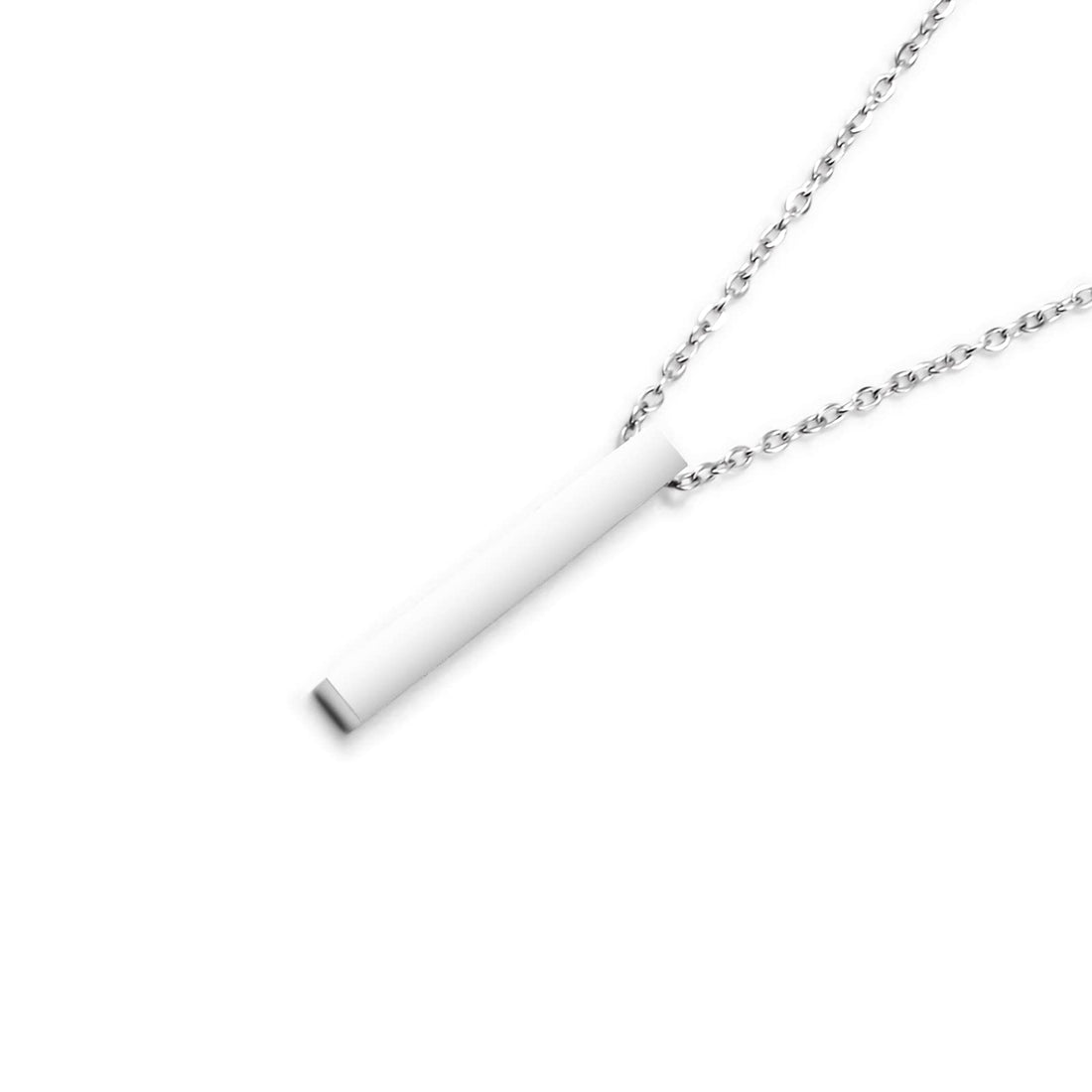 VGWON Sterling Silver Custom Bar Necklaces Stick Necklaces for Men Women Bar Necklace Silver Minimal Chains Pendant