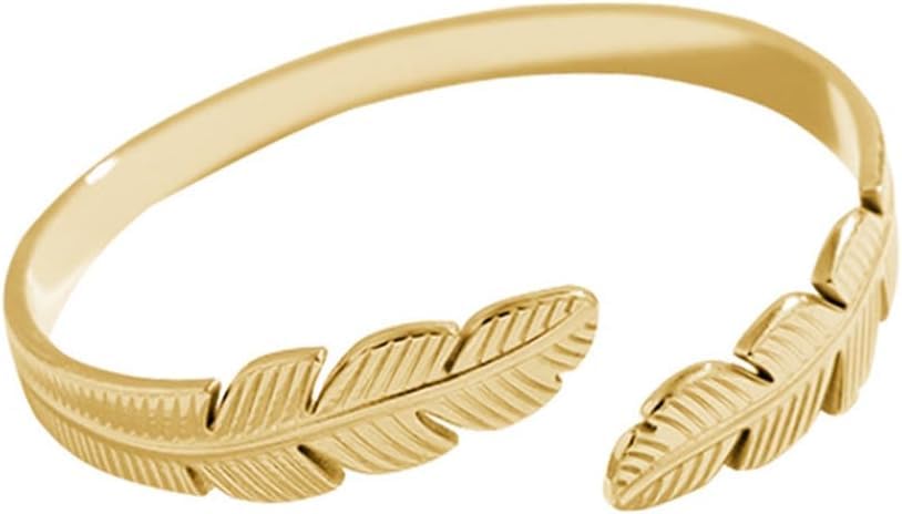Bracelet Feather Symbolizing Freedom And Grace Stainless Steel 18k Gold Plated Women Dainty Friendship Gift Valentine's Day Mother's Day Adjustable