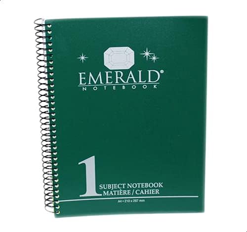 Mintra University notebook Emerland ruled single spiral 144 sheets 1 divider plastic cover A4