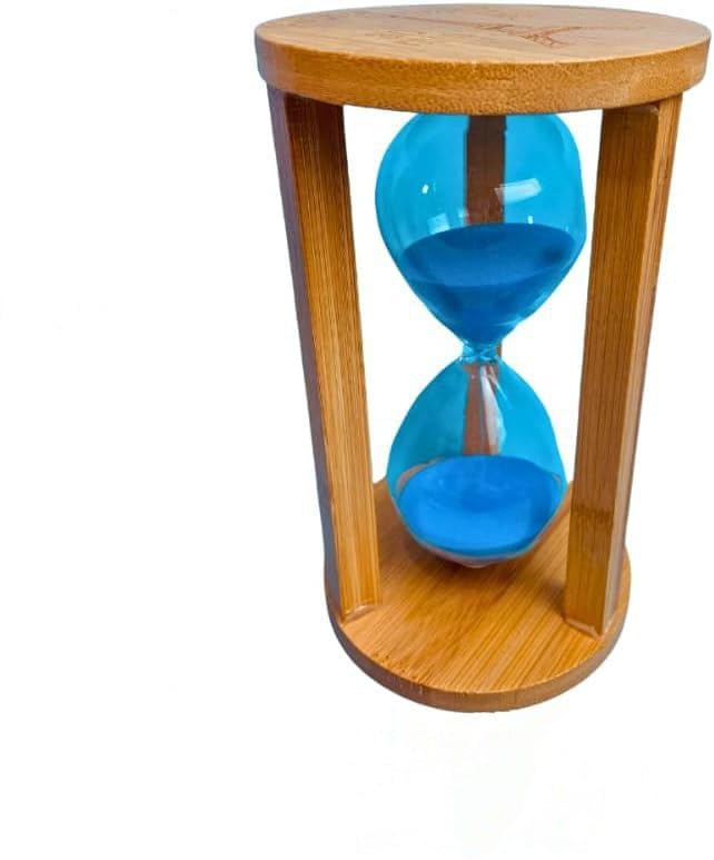 Blue Wooden Hourglass - 30 Minutes