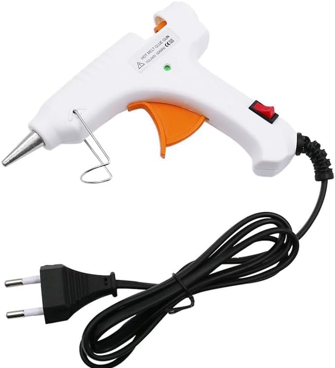 High Power Electric Heat Glue Gun – Adjustable Temperature – Ideal for DIY, Electronics Repair, Craft (White 20W)
