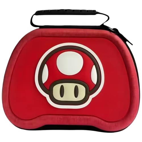 Energy Case Controller Storage Case Compatible with Toad Mushroom Red | Durable Shockproof Handbag Compatible with PS5 / PS4 / Xbox One Size