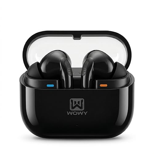 Earphone WOWY SPRO3 High Quality, Bluetooth Headset with Charging Case Noise Cancelling In-Ear Headphones Wireless Earbuds for iPhone Android