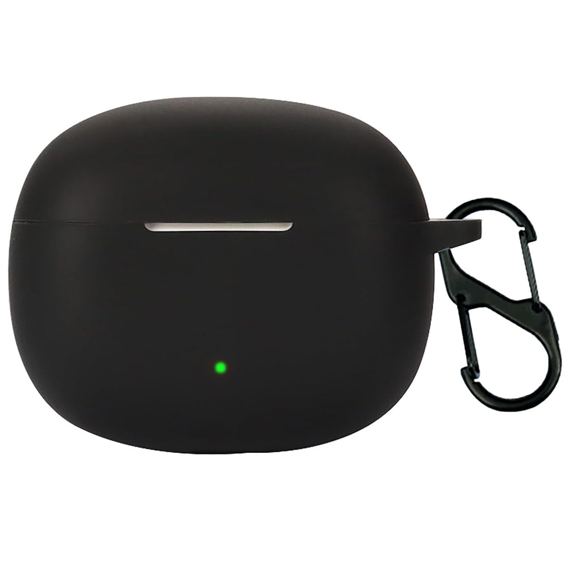 QWYJ Honor Earbuds X3 Lite Silicone Protective Case With Portable Charging, Carabiner Keychain, Anti-Lost Feature (Black)