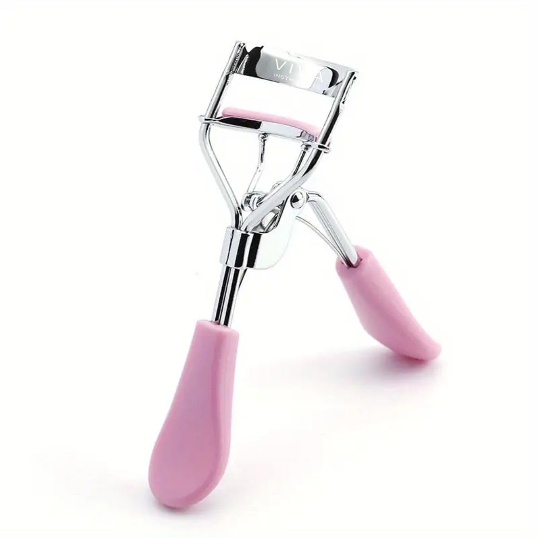 Eyelash Curler – Professional Lash Curler with Silicone Pad, Ergonomic Design for Clump-Free, Natural Curls – Pain-Free Curling for All Eye Shapes (Pink)