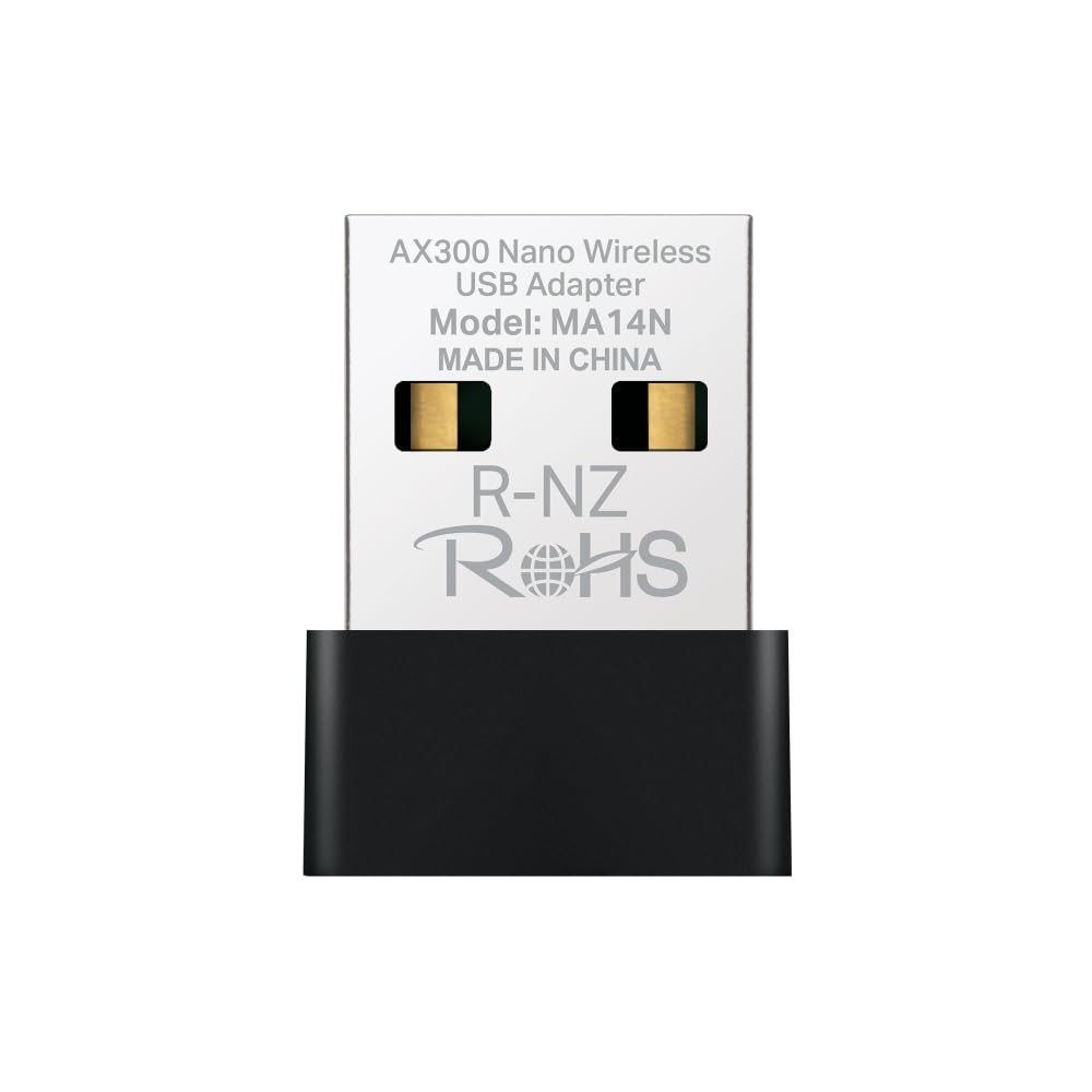 Mercusys MA14N AX287 Mbps, Nano Design, Easy Installation, Supports Linux and Windows(11/10/7), Wi-Fi 6 USB Adapter