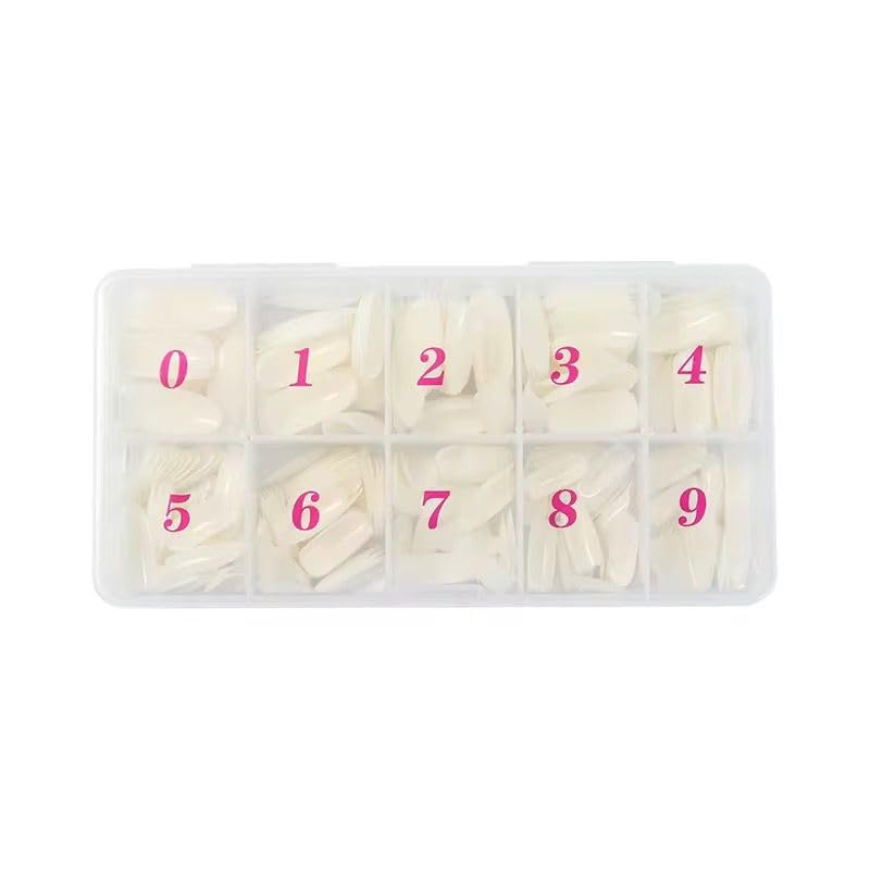 500 Pcs Full Cover Coffin False Nail Tips with Storage Case – 9 Sizes Artificial Fingernails for Nail Salons & DIY Nail Art – Long-Lasting, Durable, Easy-to-Shape Nails for Manicure