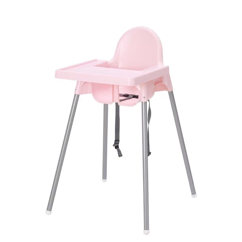 High Chair with Tray, Pink/Color-Silver-ANTILOP