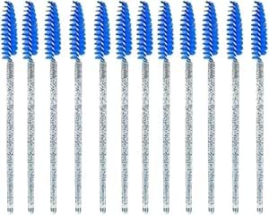 Individual Eyelash and Eyebrow Styling Brushes - Elegant Crystal Design - Blue