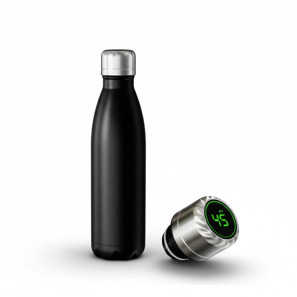 Home Care F-297 Digital Black Thermal Mug, 500ml, Stainless Steel, Home Use