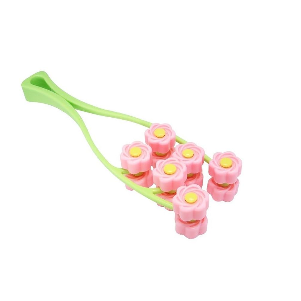 fashion mania Face Massager Facial Massage, Flower Type Massage Roller for V Face Pull Tight Firming, Beauty Tool (pink)