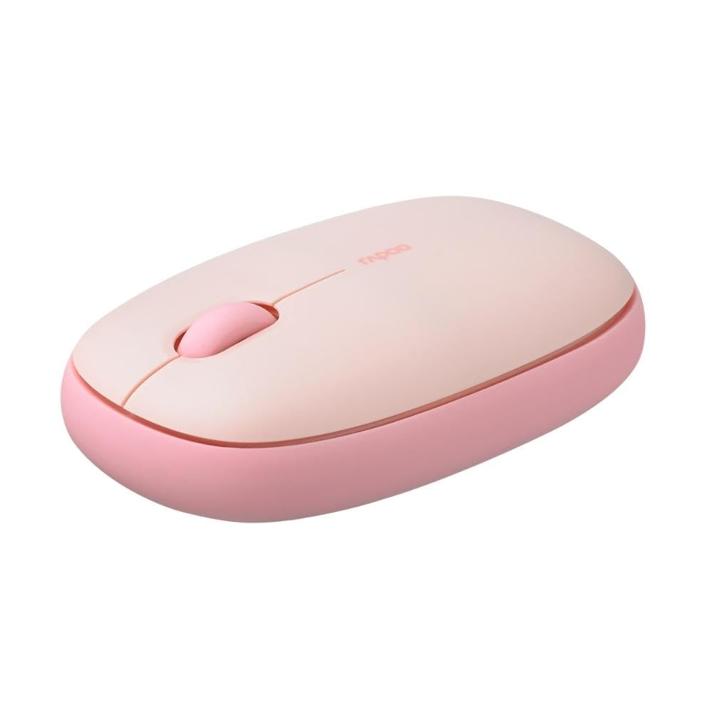 RAPOO M650 Bluetooth Multi-Device Silent Mouse, Dual Mode Bluetooth + 2.4G Wireless Mouse, 9 Months Battery Life, Switch up to 3 Devices, 2-Year Warranty - Pink