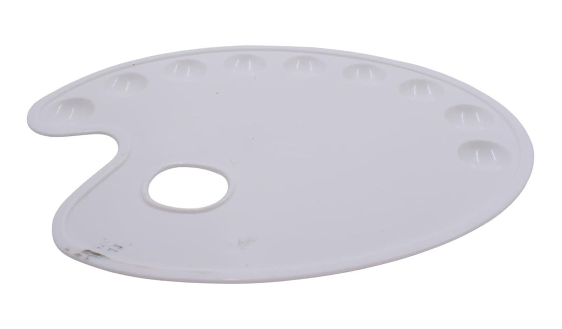 Plastic Oval Shaped Painting Palette For Diy Craft Art Painting - White