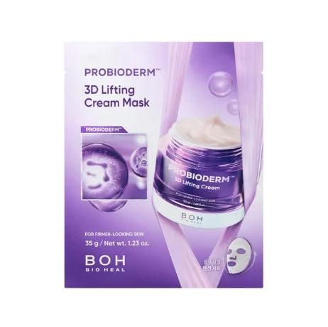 BIO HEAL BOH Probioderm™ 3D Lifting Cream Mask Sheet, Firming & Anti-Ageing, Moisturising & Skin Tightening, 35g