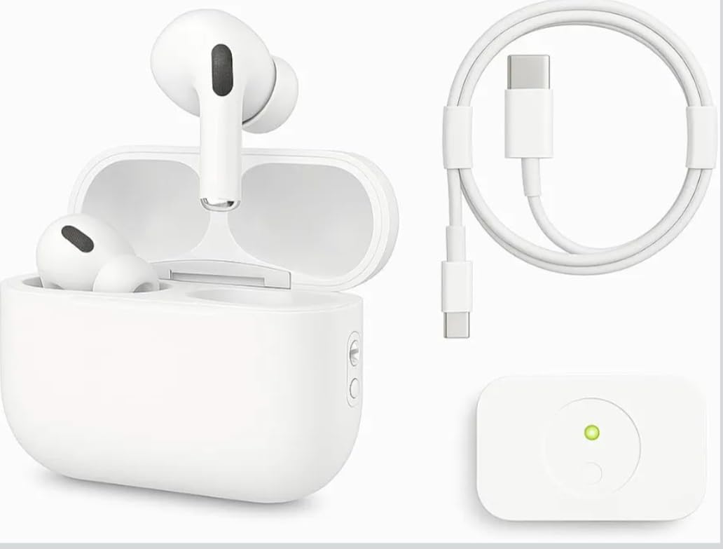 Pro 2 Wireless Bluetooth Headphones Compatible with iPhone and Android, Noise Cancelling Headphones with Wireless Charging Case, in-Ear White