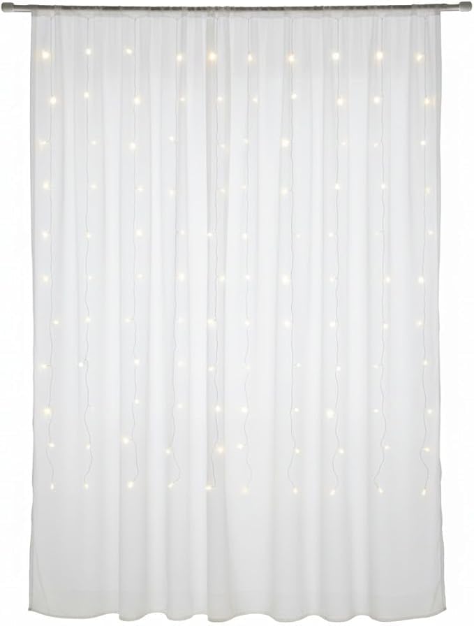 White Sheer Backdrop Curtain with Soft Modules Perfect for Room Decoration Romantic Events Party Easy Installation BG (2 x 3 m)