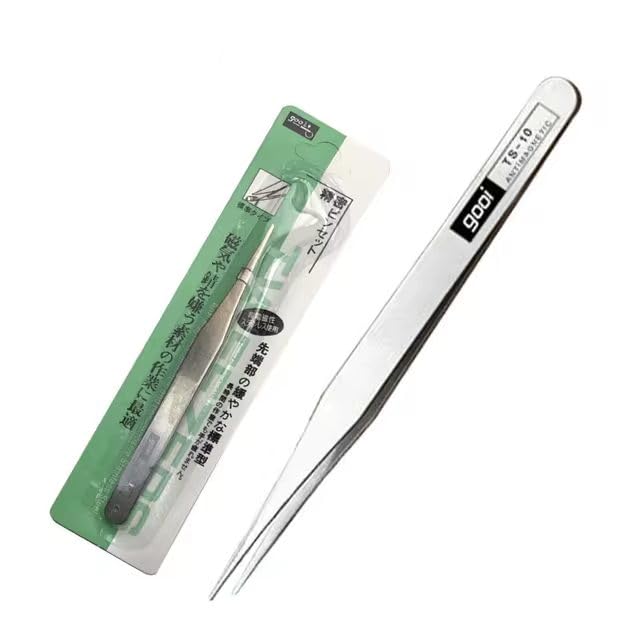 (5Pcs) TS-10 Stainless Steel Straight Tweezer - 112mm Precision Tool for Soldering, Electronics, Jewelry Work | TS-10 Stainless Steel Straight Tweezer nThe offers exceptional | Durable